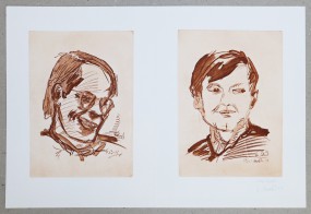Georg Baselitz, Aquatinta und Heliogravüre, Doppelporträt 1971