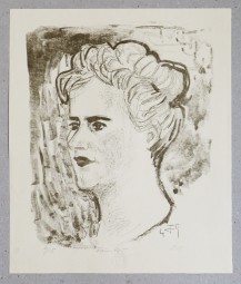 Otto Dix, Lithografie, Frauenkopf, 1949