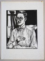 Conrad Felixmüller, Selbstbildnis, Holzschnitt 1927