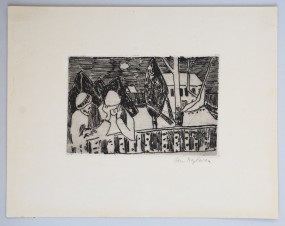 Hans Meyboden, Das verlassenen Haus, Radierung 1958
