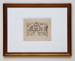 Erich Heckel, Radierung, Schliefers Haus 1913