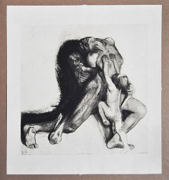 Käthe Kollwitz, Radierung Tod und Frau1910