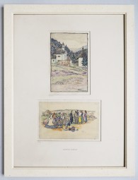 Heinrich Vogeler, Kriegszeichnungen Ojtoz und Flüchtlinge am Randes des Lagers