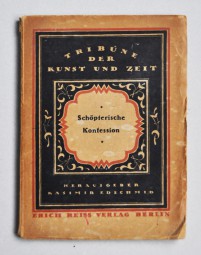 Kasimir Edschmid, Broschüre Schöpferische Konfession 1920