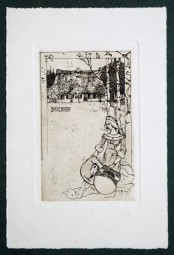 Heinrich Vogeler, Radierung Exlibris Barkenhoff, 1896