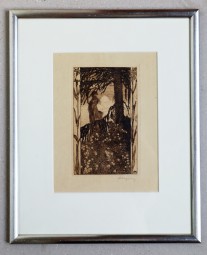 Heinrich Vogeler, signierte Radierung Frühlingsabend 1897