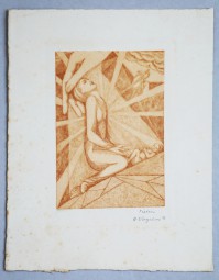Heinrich Vogeler, Vision, originale Radierung 1914